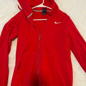 Red Nike zip jacket worn once size small